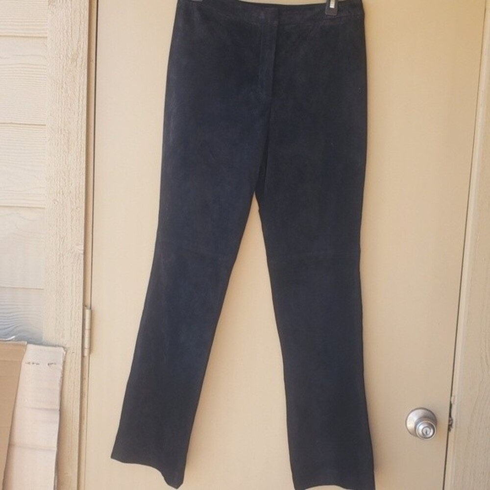 Vintage Valerie Stevens Womens Black Straight Leather Leg Sz 4 100% Leather